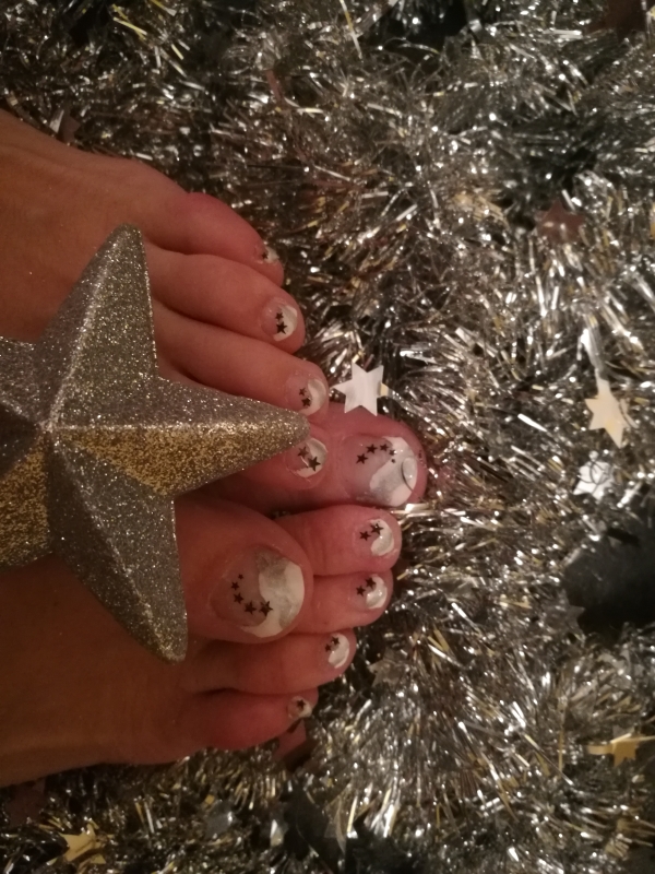 Fussnägel mit French und Strass
