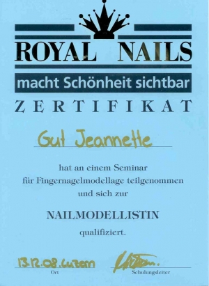 Zertifikat Royal Nails